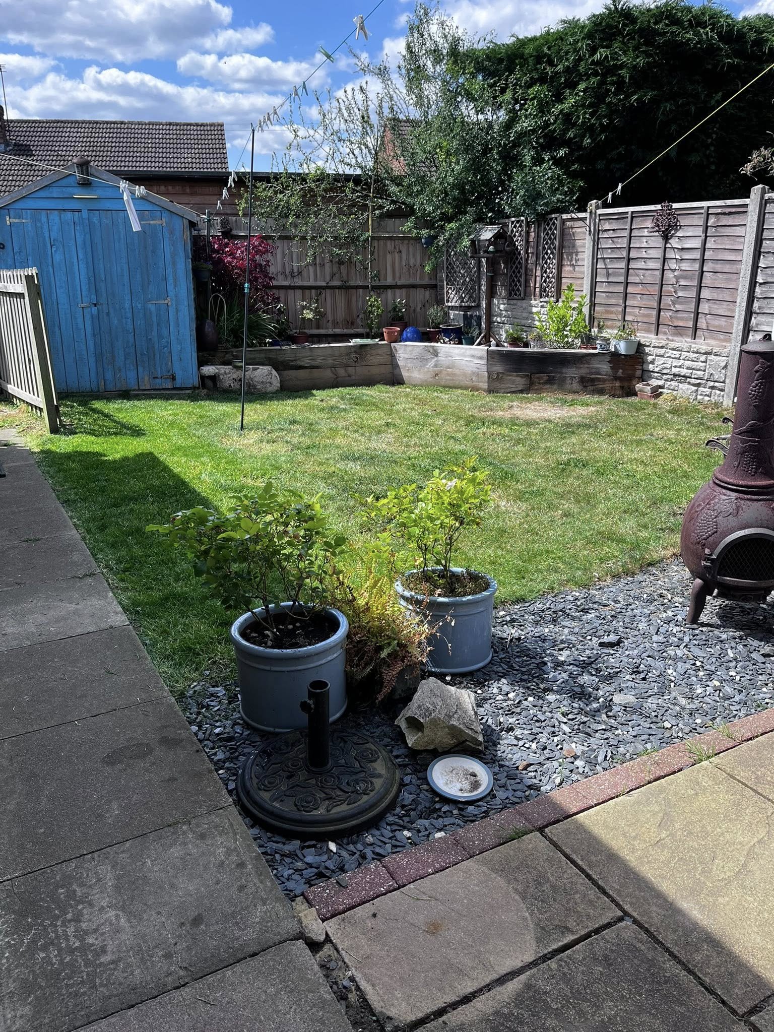 Completed grass cutting gardening project.